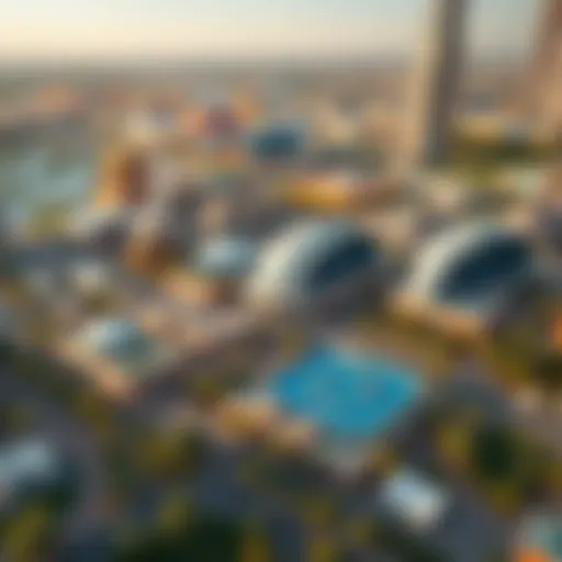 Panoramic Overview of Academic City Aerial view of Academic City showcasing its educational institutions