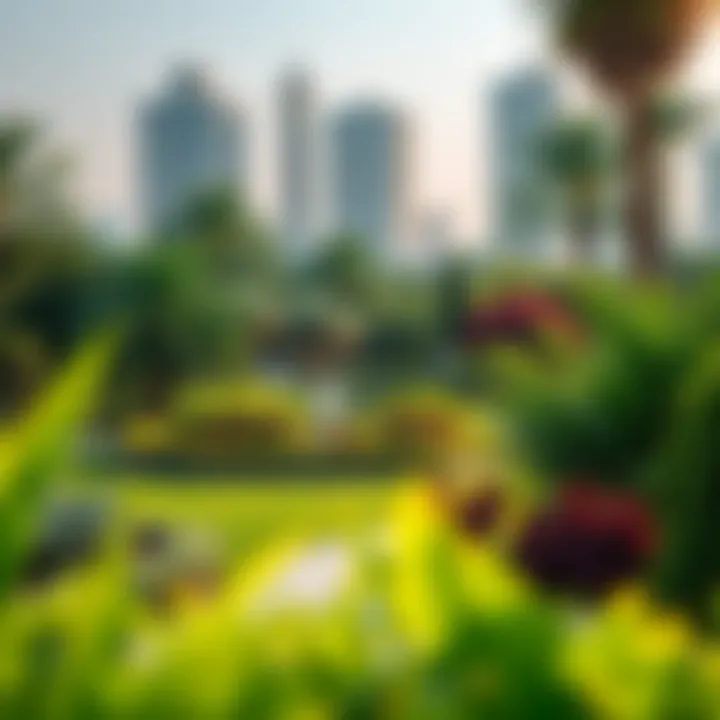 Lush Greenery at Al Barari Park Serene landscape of Al Barari Park showcasing lush greenery