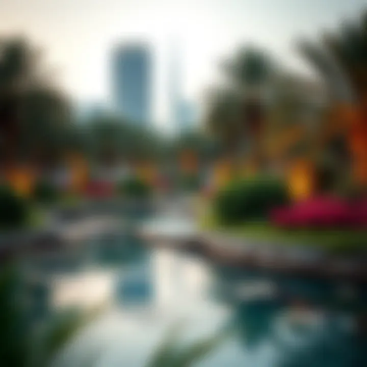 Tranquil Waters of Al Barari Park Tranquil water feature surrounded by nature in Al Barari Park