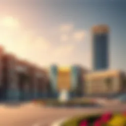 Architectural view of Al Khail Gate Community Center showcasing modern design