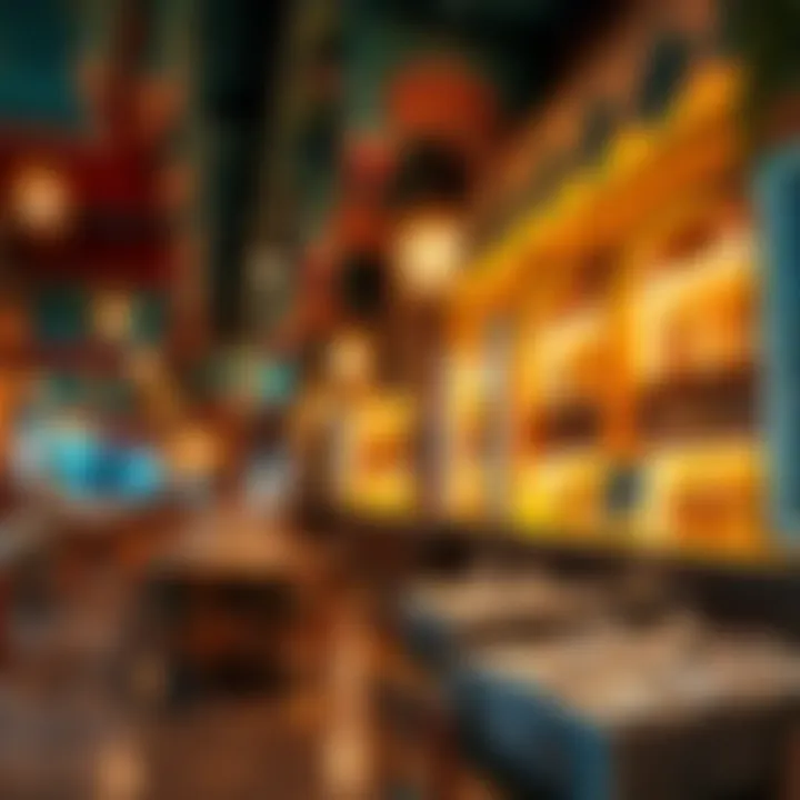 Cultural Ambiance of Al Magazi Restaurant A vibrant cultural decor that reflects the essence of Dubai