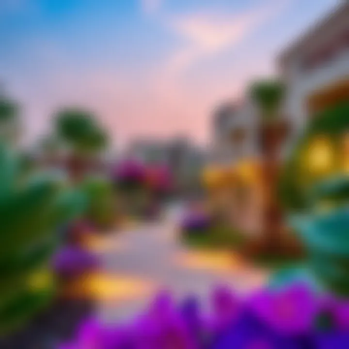 Lush Landscaping of Al Manara Community Lush landscaping features enhancing Al Manara community