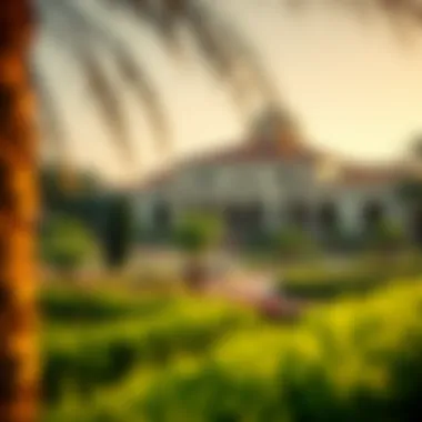 Landscaped gardens surrounding Al Nasr Palace enhancing its beauty
