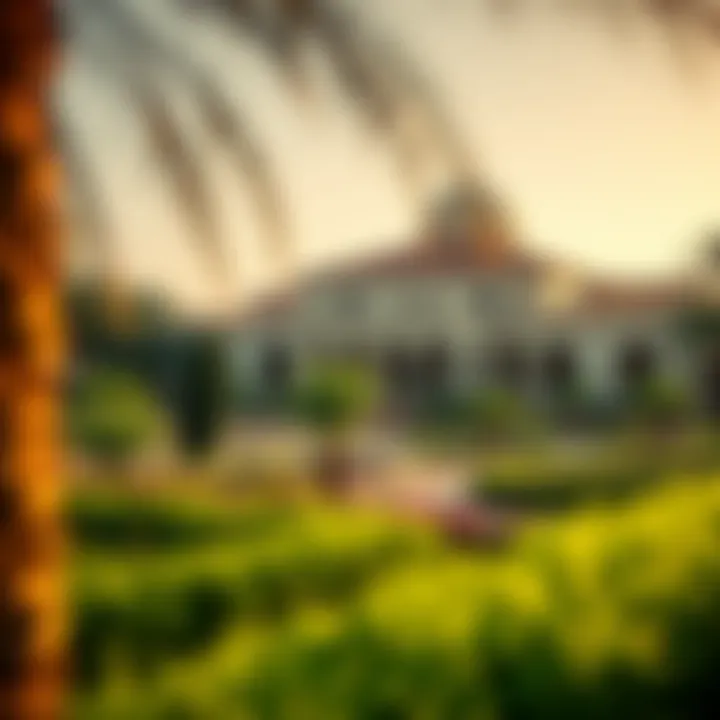 Landscaped gardens surrounding Al Nasr Palace enhancing its beauty