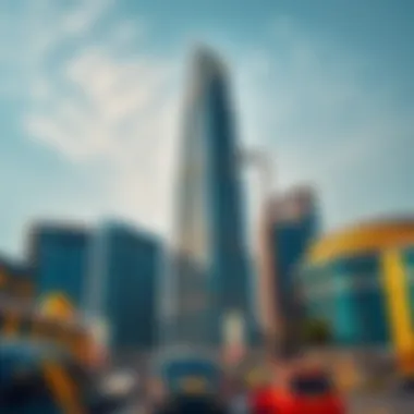 Al Sima Tower's Architectural Elegance Stunning view of Al Sima Tower showcasing its unique architectural design