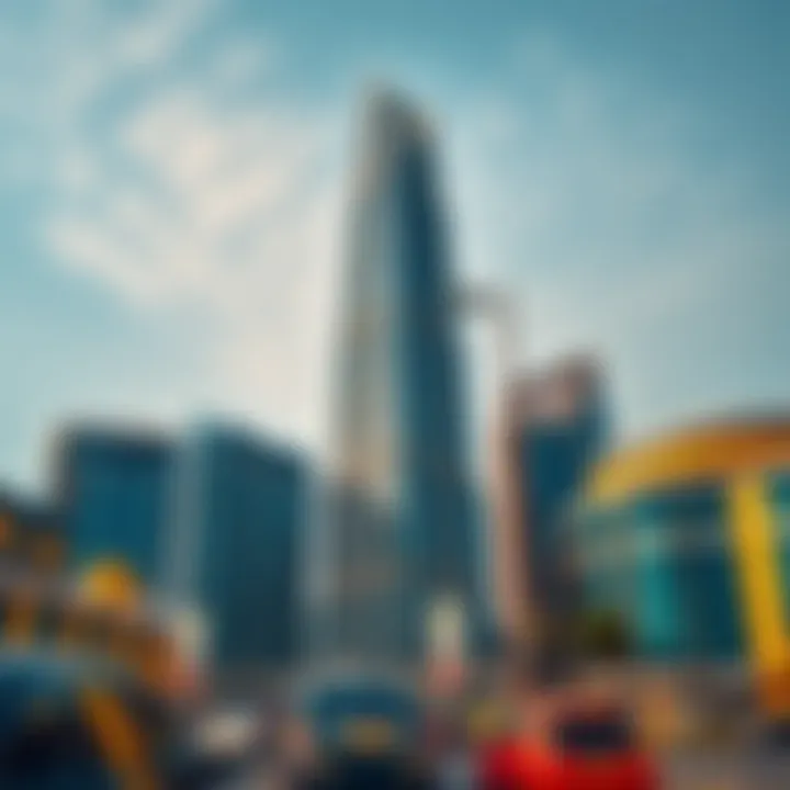 Al Sima Tower's Architectural Elegance Stunning view of Al Sima Tower showcasing its unique architectural design