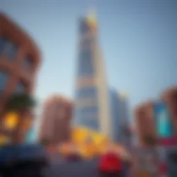 Exterior view of Al Zarooni Tower showcasing its unique architectural design