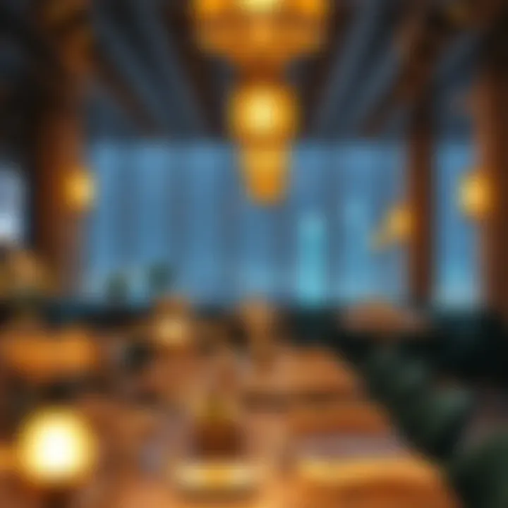 An inviting dining area at Arabian Grill Al Furjan, reflecting the warm ambiance of the restaurant.