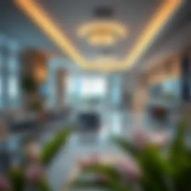 A serene waiting area in Aster Hospital with calming decor