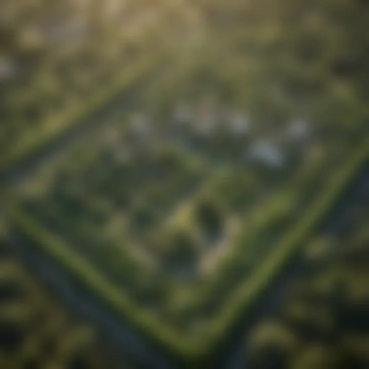 Aerial view of the Atmosphere Farm showcasing its lush greenery