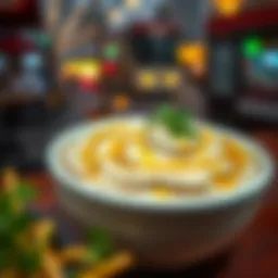 A bowl of Baba Ghanouj garnished with olive oil and parsley