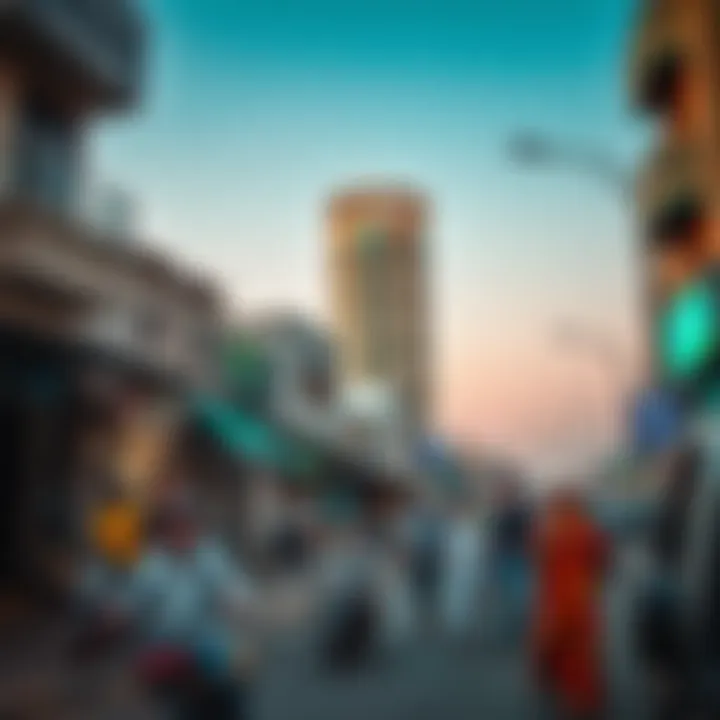 Community Vibrance Near Bahwan Tower Vibrant community life near Bahwan Tower capturing local activities