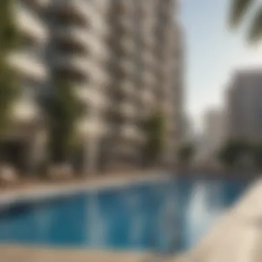 Luxurious amenities within Barsha Modern Apartments including a pool and gym