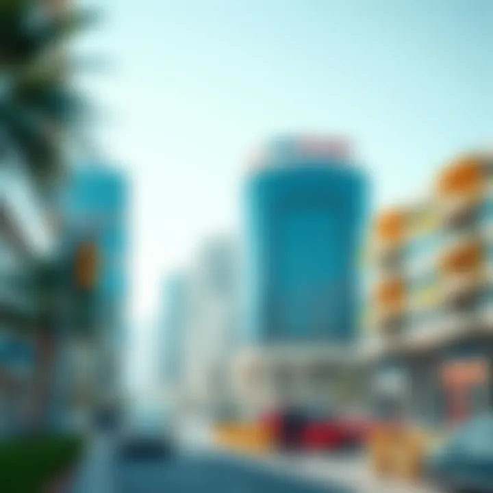 Urban Landscape Around Bin Kalaib Building Surrounding environment and urban context of Bin Kalaib Building in Dubai