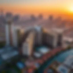 Aerial view of Burjuman Residence showcasing its impressive architecture