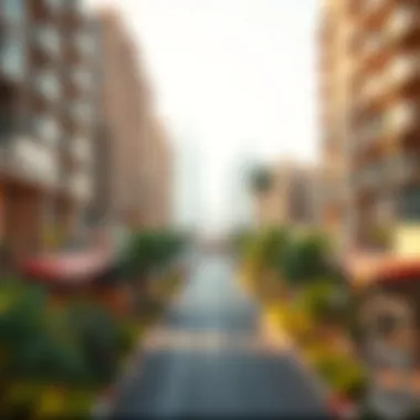 Vibrant neighborhood scene surrounding Burjuman Residences