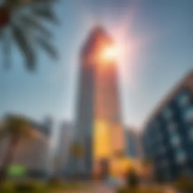 The striking façade of Capitol Tower reflecting sunlight