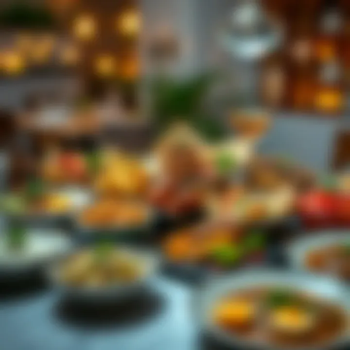 Diverse International Cuisine A delightful array of international dishes on a table