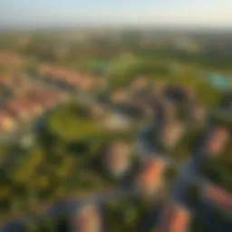 Aerial view showcasing the lush greenery and residential areas of Damac Hills 2