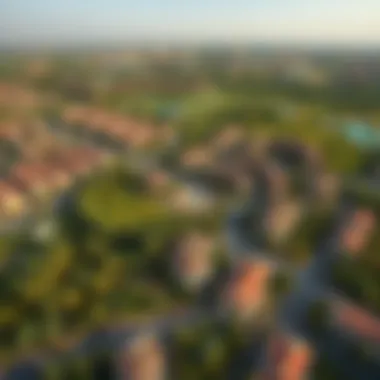 Aerial view showcasing the lush greenery and residential areas of Damac Hills 2