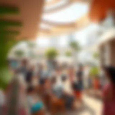 Social interactions occurring in the vibrant community space