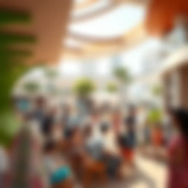 Social interactions occurring in the vibrant community space