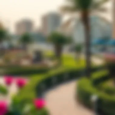 Nature's Touch in Urban Living Beautifully landscaped parks in Satwa with greenery