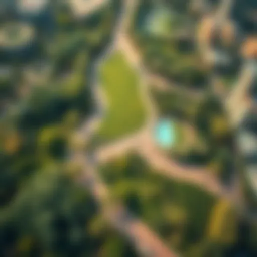 Aerial view of Dip Public Park showcasing its lush greenery and pathways