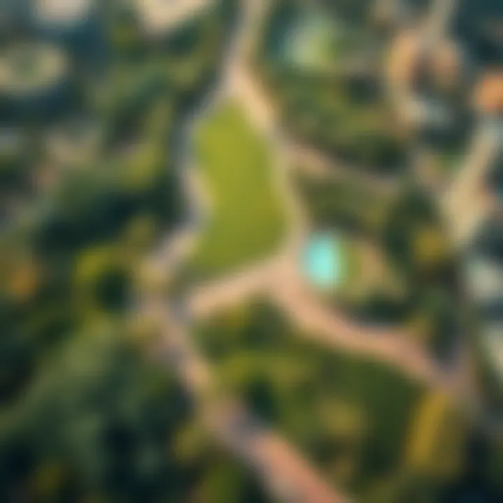 Aerial view of Dip Public Park showcasing its lush greenery and pathways