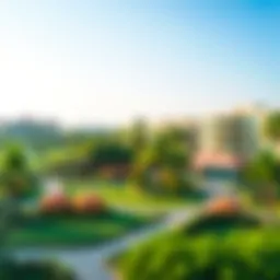 Scenic view of lush green spaces in Discovery Gardens