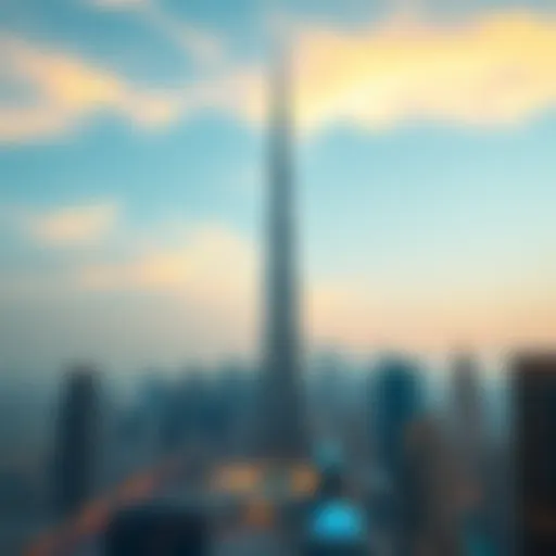 The Burj Khalifa towering over Downtown Dubai