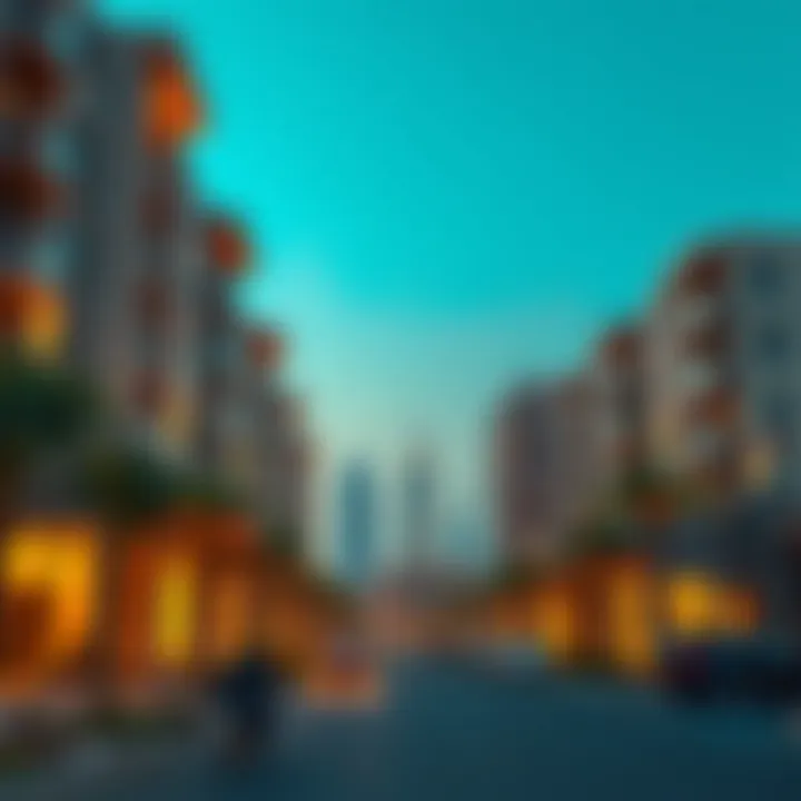 Residential Architecture in Dubai South Modern residential units in Dubai South highlighting architectural design and community layout