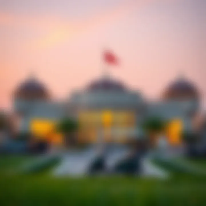 Architectural Elegance of the Clubhouse Elegant clubhouse showcasing the unique architectural design of the Emirates Hill Golf Club