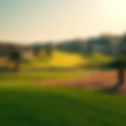 Stunning view of the Emirates Hill Golf Club's lush fairways under the sun