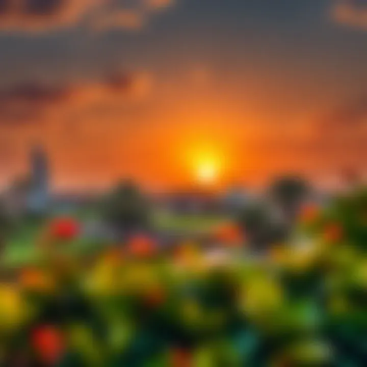 Tranquil Sunset at Emirates Hill Golf Club Serene sunset over the Emirates Hill Golf Club, highlighting its tranquil atmosphere