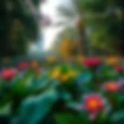 Lush landscapes of Al Barari Park showcasing diverse flora