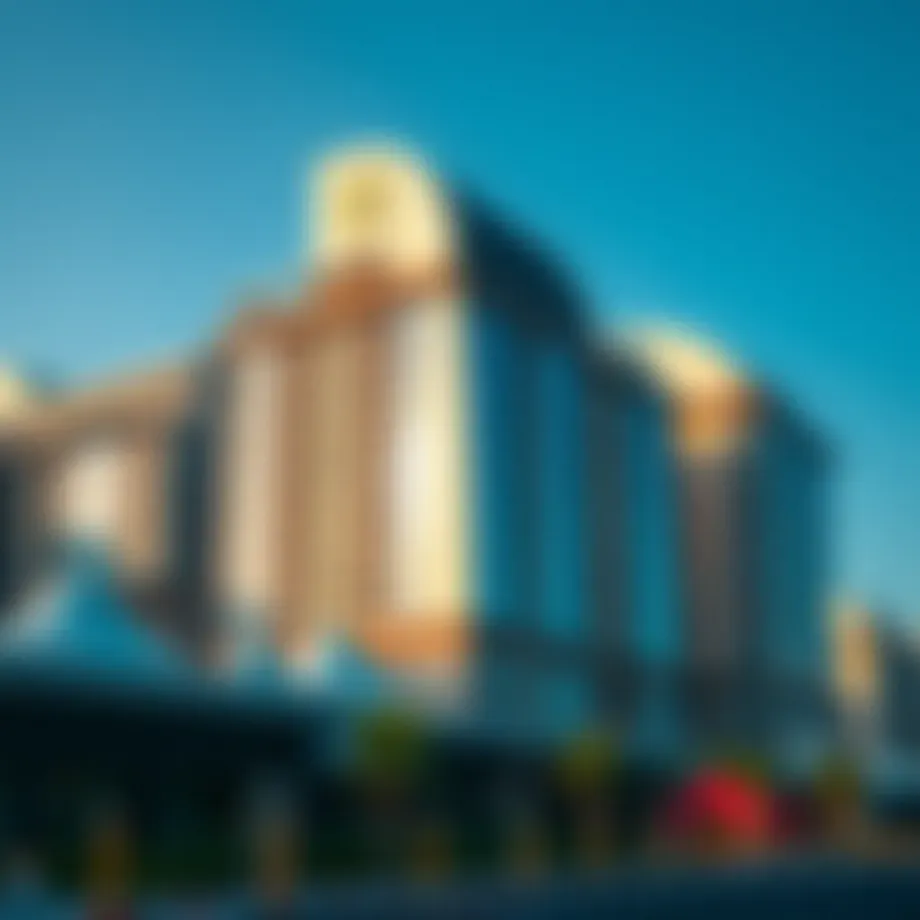 A striking view of Al Furjan's modern architecture against a clear blue sky