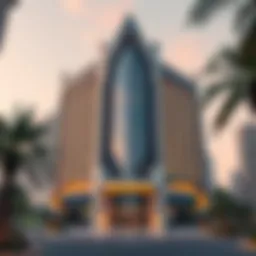 Exterior view of Al Garhoud Star Building showcasing its unique design