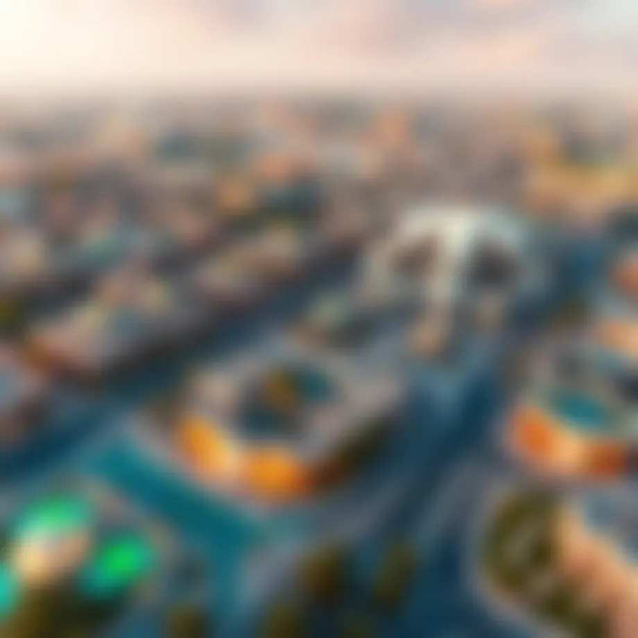 Aerial view of Al Madina Silicon Oasis showcasing its modern architecture and layout