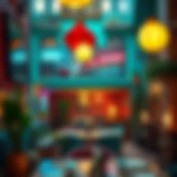 A cozy corner of Al Marsa Cafeteria showcasing vibrant decor and inviting ambiance