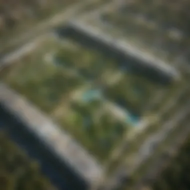 Aerial view showcasing the lush greenery and modern architecture of Al Meydan