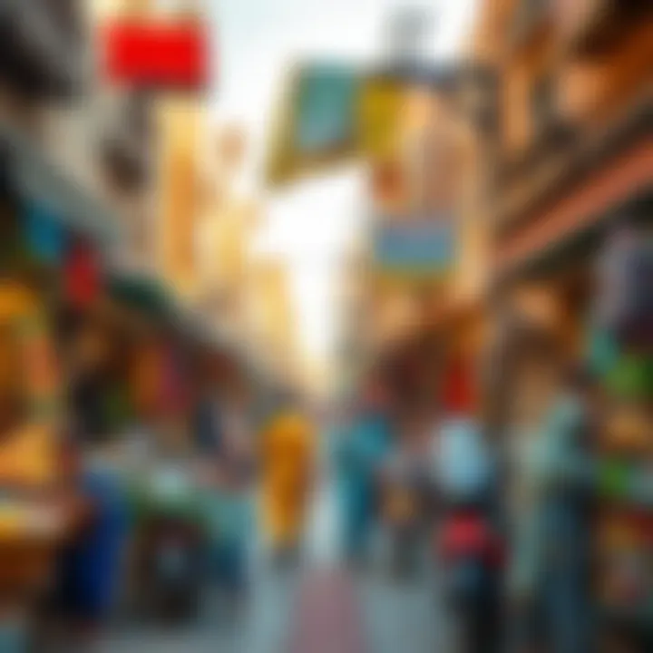 Vibrant local market scene depicting community life