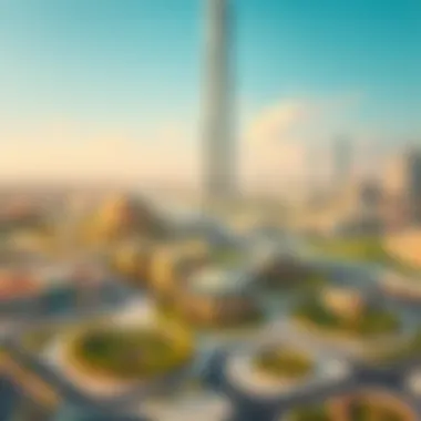 Green Spaces Surrounding Al Safa Tower Surrounding green spaces and community areas enhancing the environment around Al Safa Tower