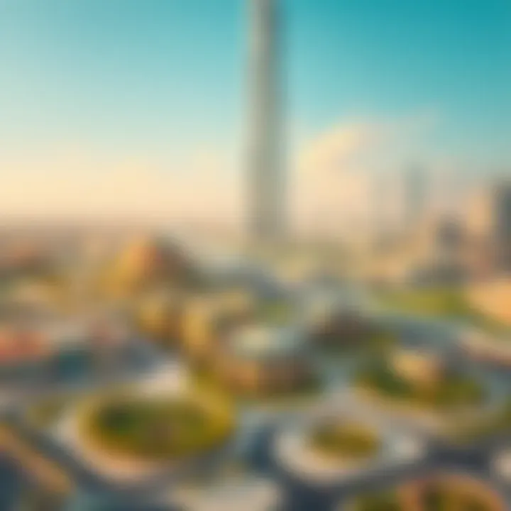 Green Spaces Surrounding Al Safa Tower Surrounding green spaces and community areas enhancing the environment around Al Safa Tower