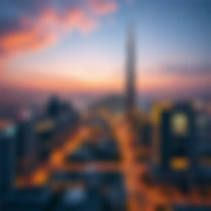 A panoramic view of Dubai's skyline featuring Al Safa Tower