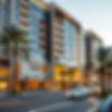 Stunning facade of Amara Residence showcasing modern architecture