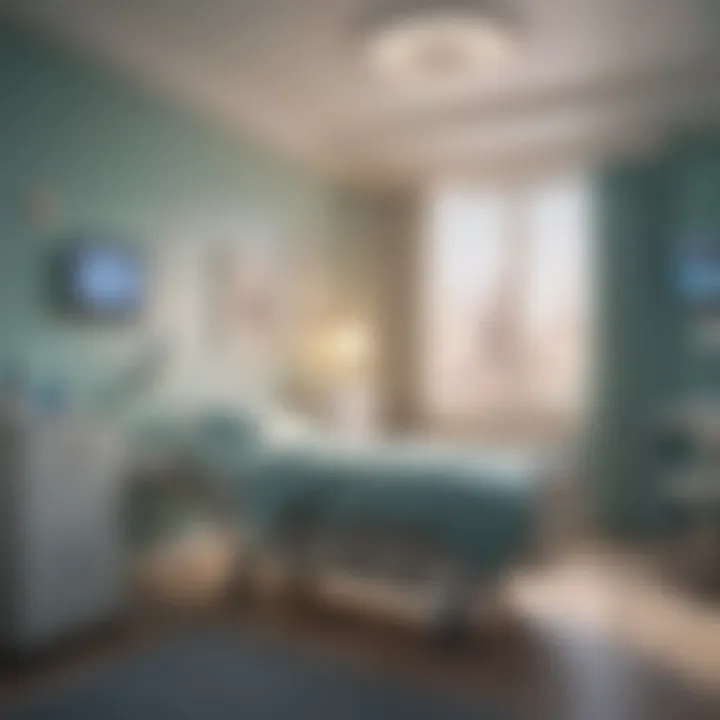 Interior of a patient room highlighting comfort and technology