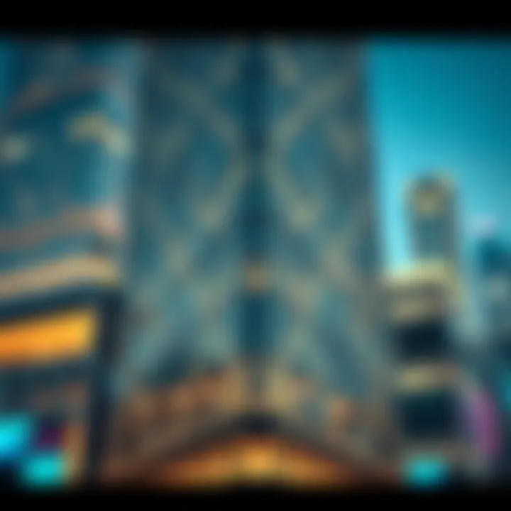 Intricate Building Facade Close-up of the intricate facade of a DIFC building.