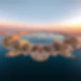Aerial view showcasing the unique shape of Palm Jumeirah