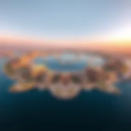 Aerial view showcasing the unique shape of Palm Jumeirah